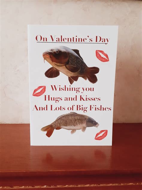 Fishing Valentine's Day Card for Him Husband Boyfriend Fisherman ...