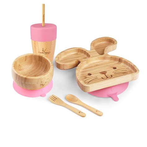 Tabbit the Rabbit Bamboo Kids Dinner Set | Eco-Friendly Baby Tableware ...