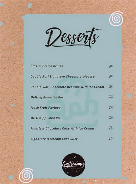 Menu at Double Roti, Chennai, 3/2 Cenotaph 1st Street