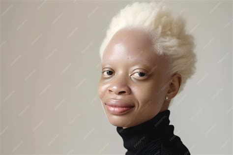 Premium Photo | Portrait of a young black albino woman with short hair ...