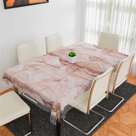 Buy Kuber Industries PVC Marble Table Cloth Cover 6 Seater for Dining ...