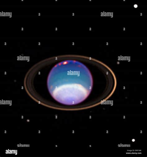 Image of Uranus obtained by the Hubble Telescope. The first planet discovered in modern times ...
