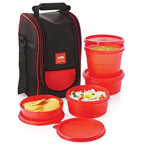 Buy Cello Max Fresh Super Polypropylene Lunch Box Set, 225ml, 4-Pieces ...