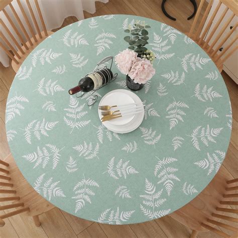 Amazon.com: Smiry Round Table Cloth Cover, Elastic Fitted Flannel ...