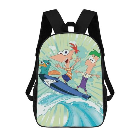 Phineas And Ferb Backpack, 17-inch anime theme backpack - Walmart.com