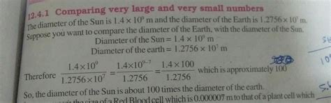 The diameter of the sun is (1.4×10^9)n and the diameter of the earth is ...