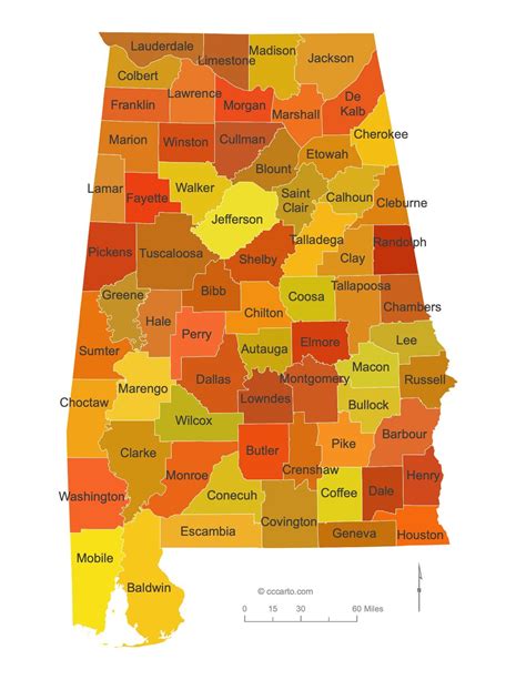 Alabama State Maps: Counties (All 67 Alabama Counties) | CCCarto