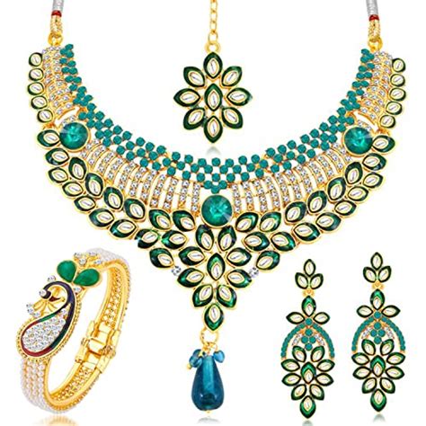 Sukkhi Attractive Gold Plated Necklace Kada Combo Set for Women ...