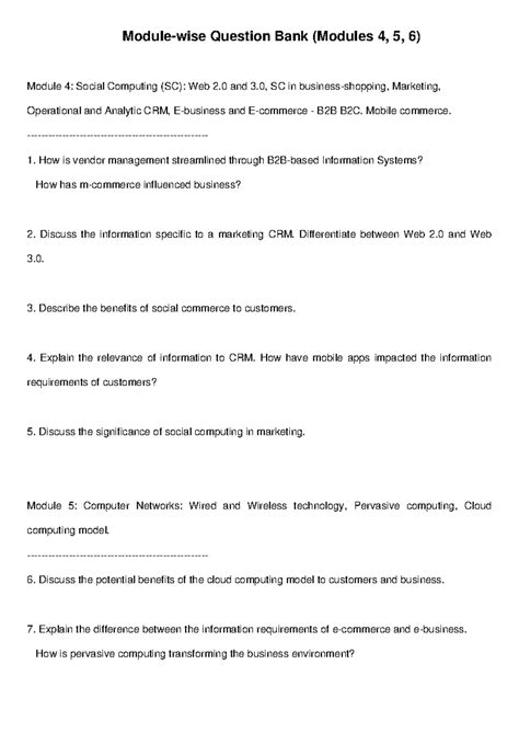 Module 4 5 6 Question Bank - Module-wise Question Bank (Modules 4, 5, 6 ...