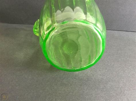 Vintage Uranium Green Depression Glass Pitcher. Vaseline, Uranium Glass ...