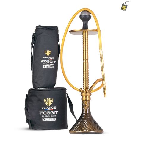 Buy VG France Sultan Heygan Hookah with 2 Bags - Black Base / Gold Stem ...