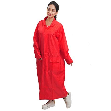 Duckback Women's Solid Raincoat (katredm_Red_Medium) : Amazon.in ...