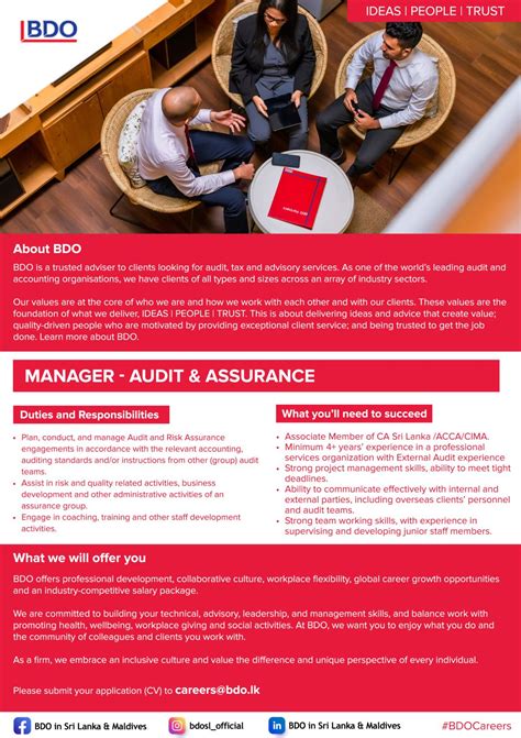 #audit #jobs | BDO in Sri Lanka & Maldives