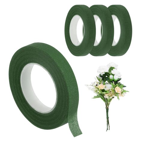 Uxcell 4-Rolls Floral Tapes 1/2 Inch 30 Yards Dark Green Floral Craft ...