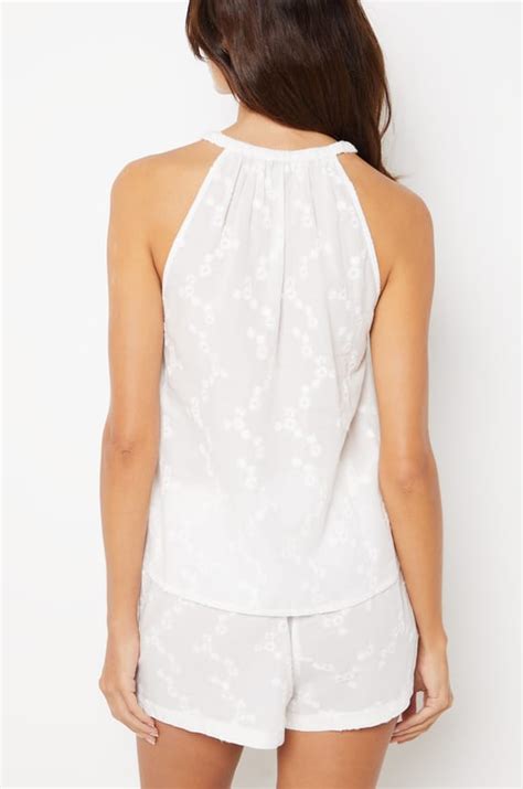 Caraco détail dentelle florale et dos ajouré ETERNITE BLANC - ETAM