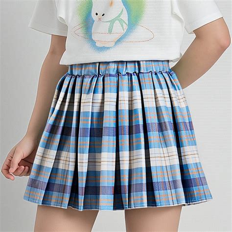 WSBDENLK Girls' Plaid Skirt Children's College Style Pleated Skirt ...