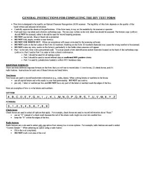 HIV Test Form - Blank Fillable Template | Fill Out, Print & Download ...