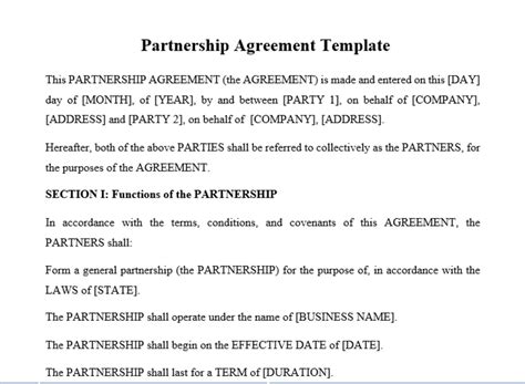 General Partnership Agreement Example 的图像结果