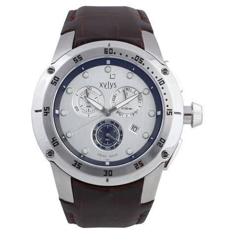 Buy Online Xylys Swiss Chronograph Brown Leather Strap and Silver Dial ...