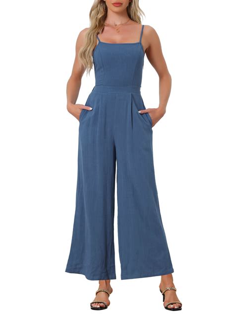 INSPIRE CHIC Linen Jumpsuits for Women's Casual Spaghetti Strap ...