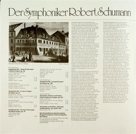 Kurt Masur. Gewandhausorchester Leipzig. Schumann. Die Symphonien 1-4 ...