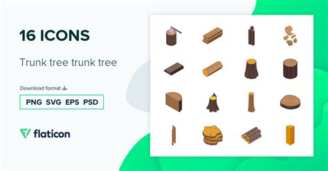 Trunk tree trunk tree Icon Pack | 16 .SVG Icons