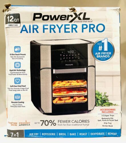 PowerXL Air Fryer Pro Family Size 12-Quart Air Fryer Oven Multi-Cooker ...