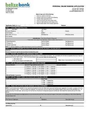 2020-2026 Form Belize Bank Personal Online Banking Application - Blank ...