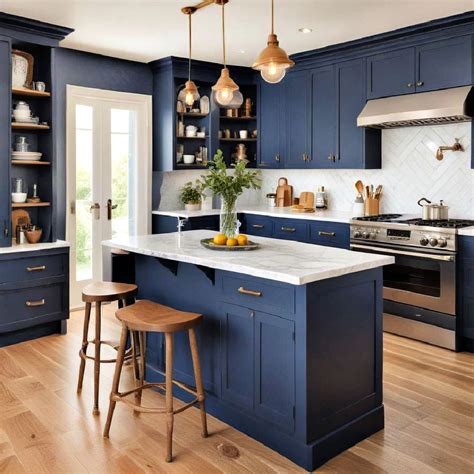 25 Navy Blue Kitchen Cabinets for A Modern Twist
