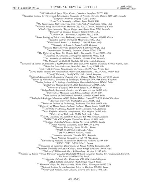 Observation of Gravitational Waves from a Binary Black Hole Merger - ADS