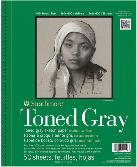 Strathmore 400 Series Toned Gray Spiral Bound Acrylic Sketch Book ...