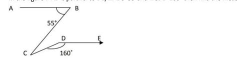 In the figure if AB is parallel to DE, angleABC=55°and angle CDE-160 ...