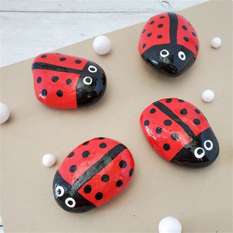 Images Of Ladybugs Painted On Rocks Ladybug Rocks The Craft Train