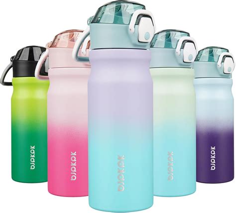 Amazon.com: BJPKPK Water Bottle with Straw 18oz Insulated Water Bottles ...