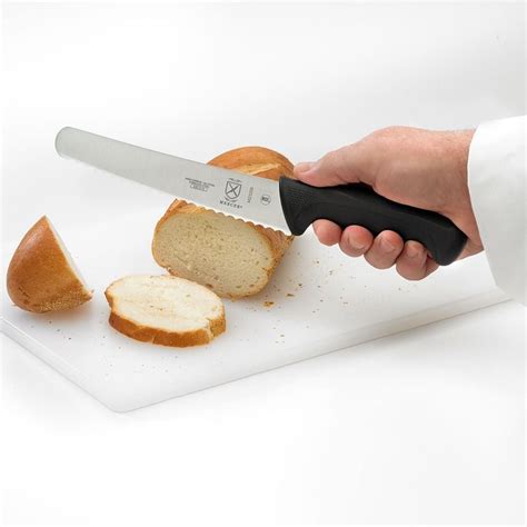Mercer Culinary Millennia FW732 Wide Bread Knife Black 8" - Catering Appliance Superstore