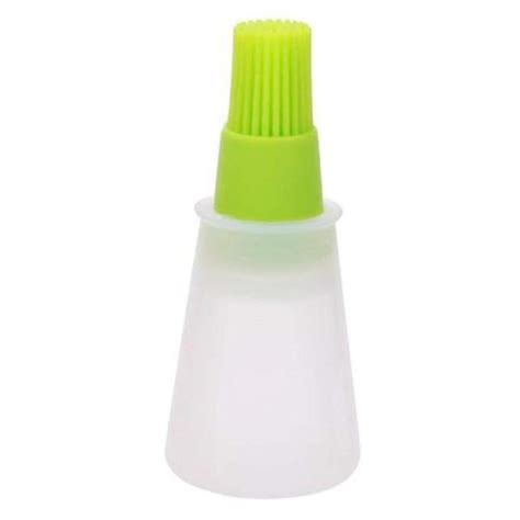 OBIXO Silicon Oil Bottle with Basting Brush, Oil Bottle Brush Soft ...