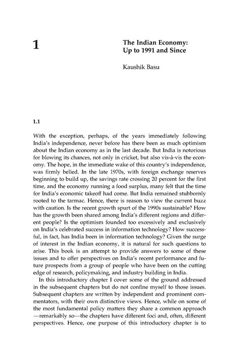 BC The Indian Economy upto 1991 and since Kaushik Basu 2004 - 1 The ...