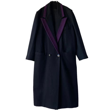 ♾Projections♾ Purple line double breasted chesterfield coat MADE IN U.S ...
