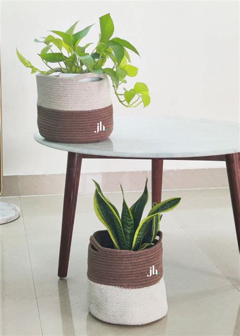 Get Set Of 2 Radiant Brown Planter Or Storage Basket at ₹ 1598 | LBB Shop