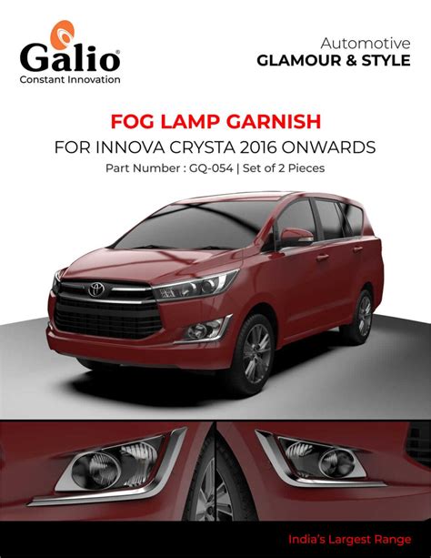 Galio Fog Lamp Garnish for Toyota Innova Crysta