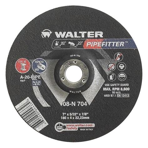 Walter Surface Technologies Depressed Center Grinding Wheel, Type 27, 0 ...
