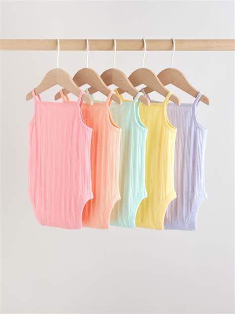 Buy Multi Vest Baby Bodysuits 5 Pack from Next India