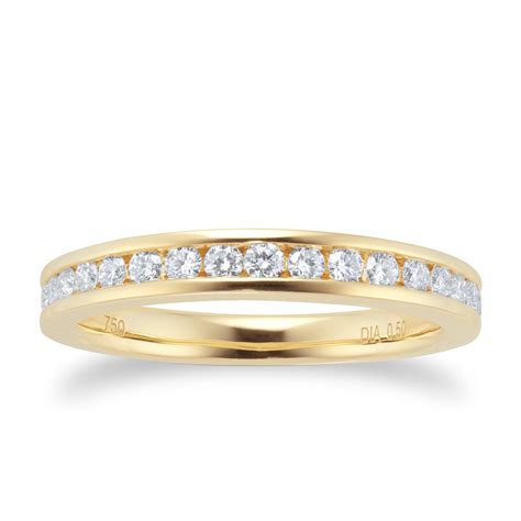 Goldsmiths 18ct Yellow Gold 0.50ct Diamond Channel Eternity Ring ...