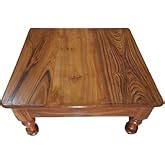 Woody Furniture Solid Sheesham Wood Pooja Chowki for Home Temple ...