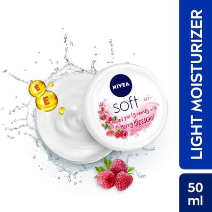 NIVEA Soft Light Moisturizing Cream, Berry Blossom Fragrance, with ...