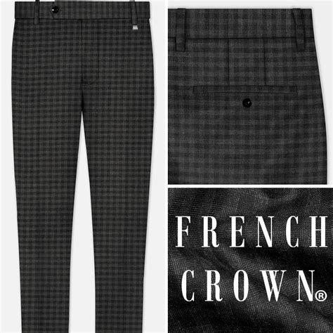 Piano Gray Checks Plaid Premium Wool Blend Pant For Men.