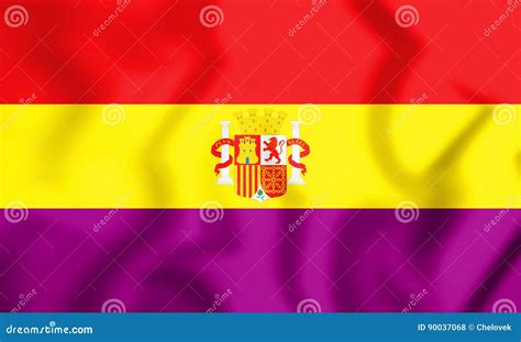 Flag of the Second Spanish Republic. 3D Illustration Stock Illustration ...