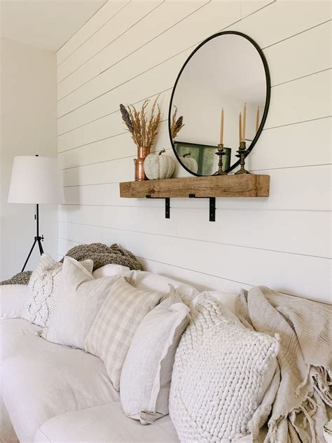 Reclaimed beam shelf above couch – Artofit