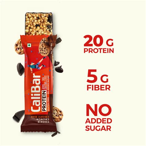 CaliBar 20g Protein Bar - Cookie Crunch Crispy Bar (Pack of 6 ...