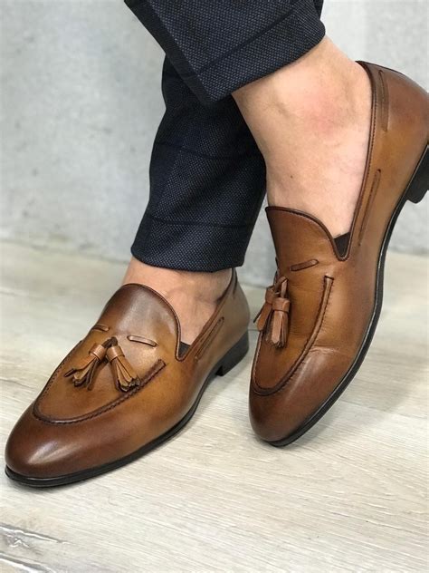 Elegant Tassel Leather Brown Loafers for Men - Versatile Footwear ...